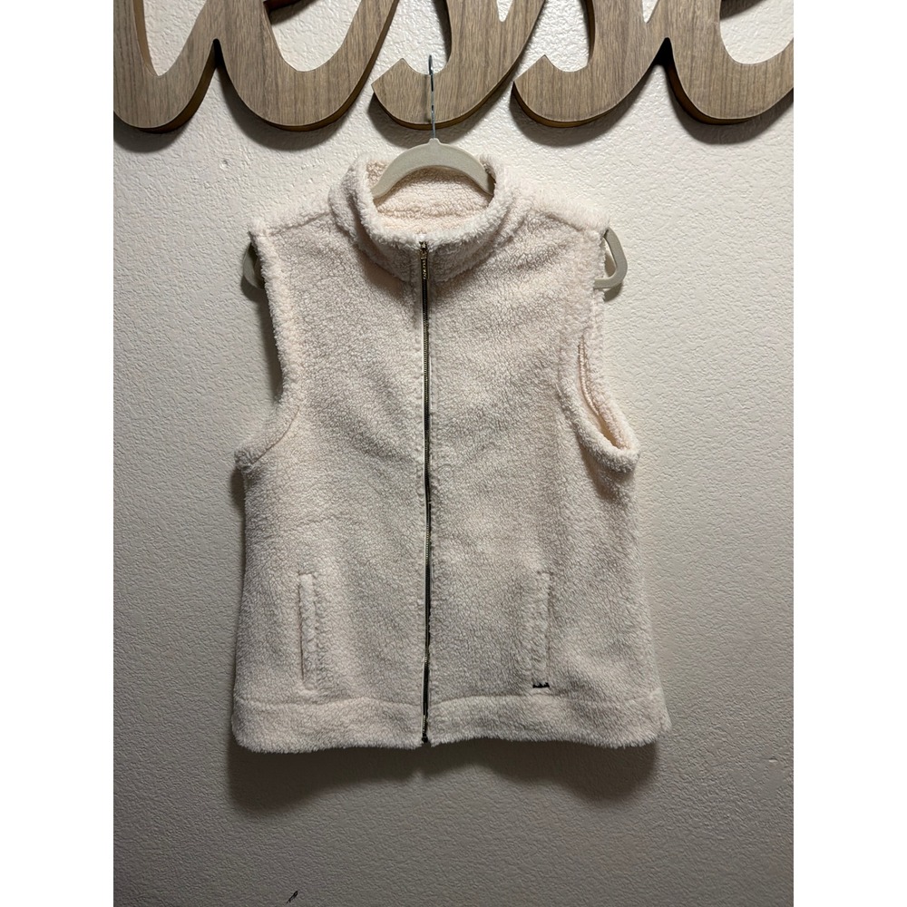 Calvin Klein white fluffy vest size L